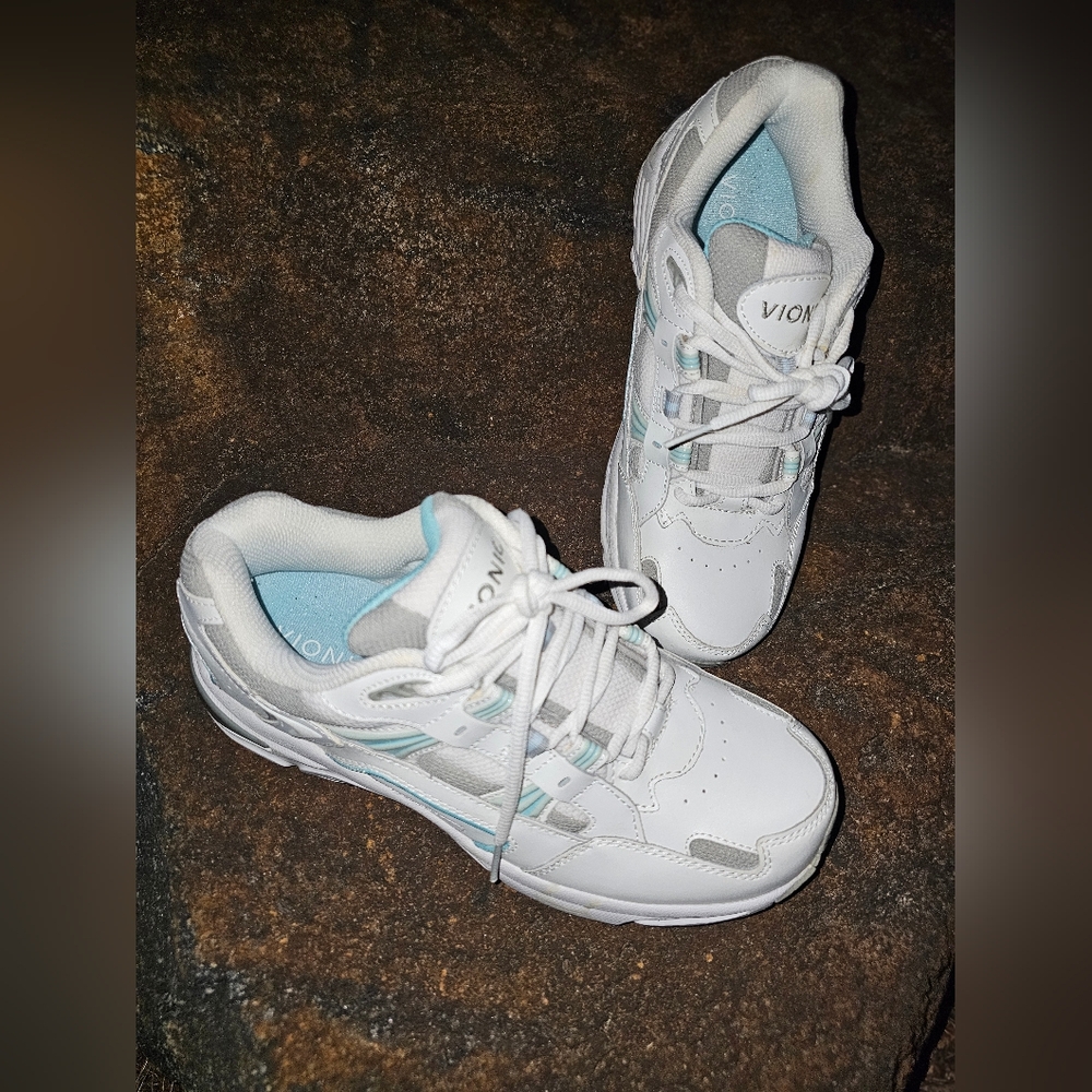 EUC Vionic 23Walk White Blue Walking Shoe sz 8